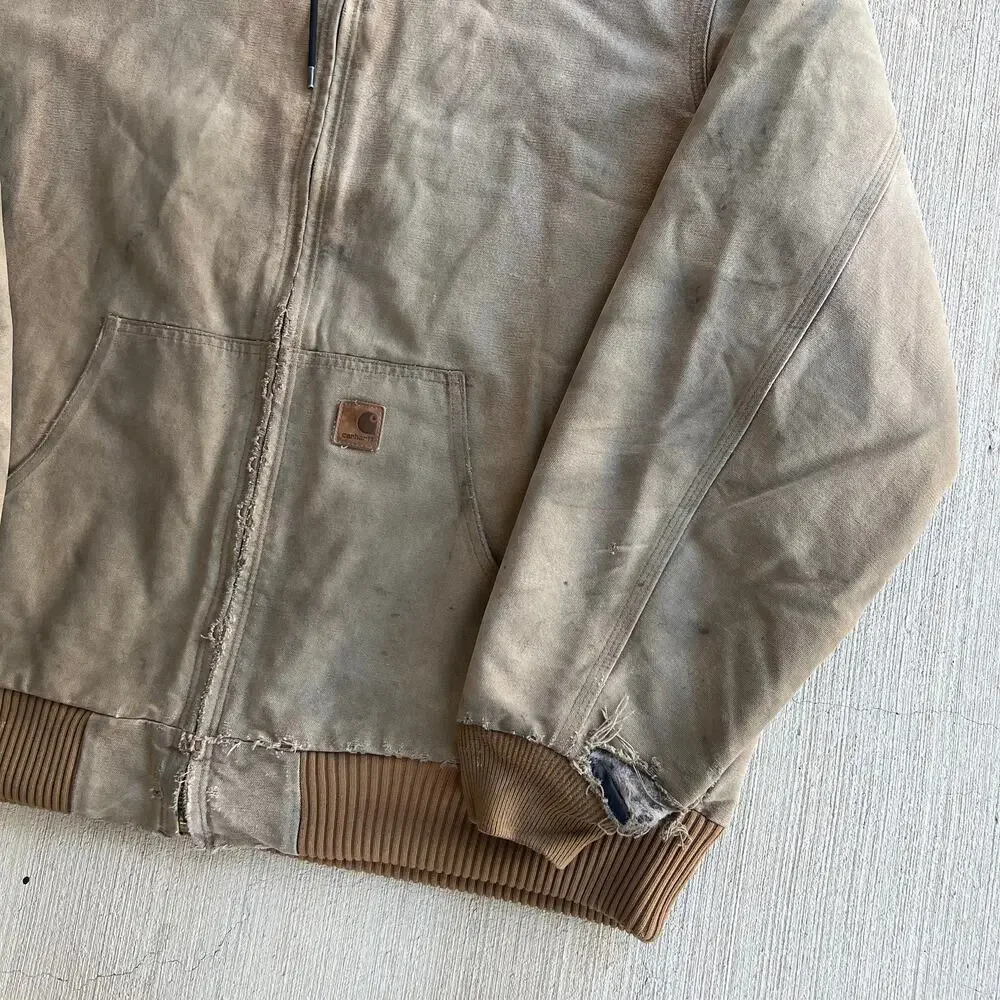 Carhartt J130 brown hooded work wear jacket